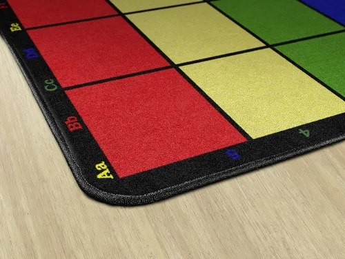 Miniatura 4 de Alfombra Flagship Carpets, para sentarse, con rejilla, de aprendizaje, bordeada con coloridas letras y números, escuela infantil. Azul, verde