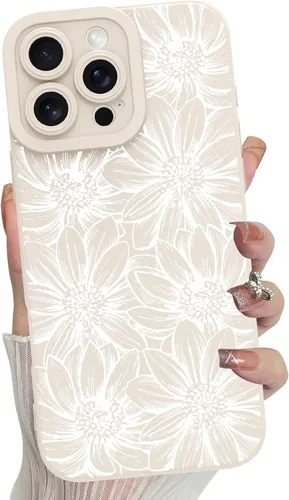 Miniatura 18 de MZELQ Funda para iPhone 17 Pro 2025, diseño de girasoles de silicona, flores florales, protección de cámara, funda delgada y suave para teléfono