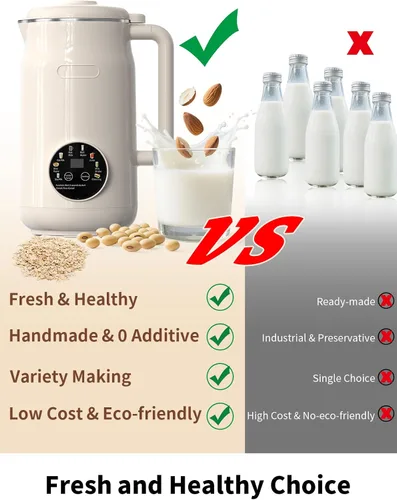 Miniatura 7 de 8 in 1 Nut Milk Maker Machine, 50oz Automatic Soy Milk Maker with 10 Blades, Blender for Plant Based Milk, Oat, Almond, Juice, Rice Paste &More with
