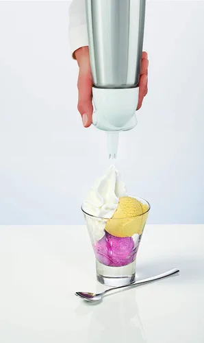 Miniatura 2 de iSi North America Easy Whip Plus (1 pinta) - Batidor de crema con botella de acero inoxidable, fácil de usar para aderezos con sabor casero