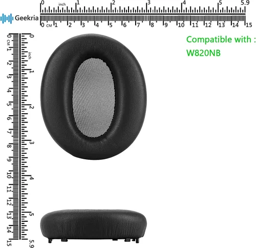 Miniatura 6 de Geekria Almohadillas de repuesto para auriculares Edifier W820NB, piezas de reparación (negro)
