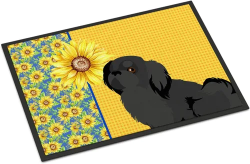 Miniatura 34 de Caroline's Treasures WDK5313MAT Airedale Terrier - Tapete para puerta delantera de 18 x 27 pulgadas, diseño de girasoles de verano, para entrada