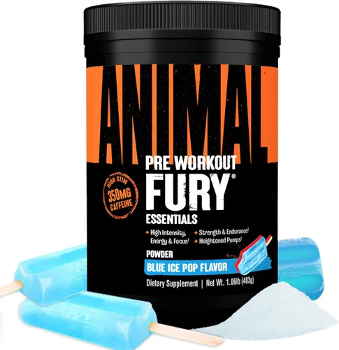 Miniatura 10 de Animal Fury - Suplemento en polvo antes del entrenamiento para energía y concentración, 0.18 onzas de BCAA y 350 mg de óxido nítrico de cafeína sin