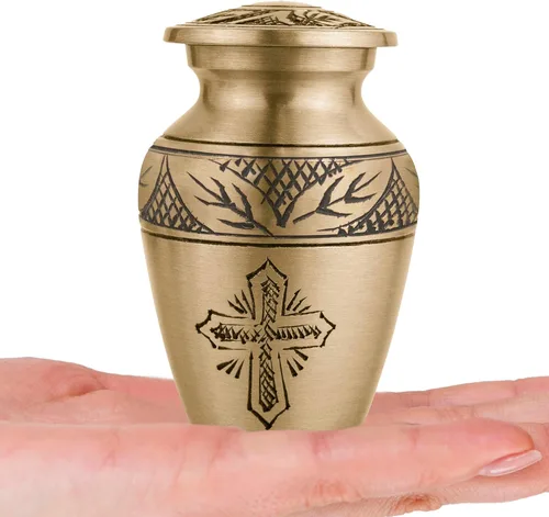 Miniatura 16 de Trupoint Memorials Urnas pequeñas de recuerdo para cenizas humanas, mini urna de cremación decorativa para hombres y mujeres adultos, pequeña Verde
