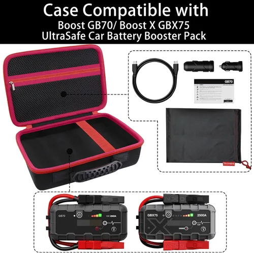 Miniatura 5 de Funda de almacenamiento de protección compatible con Boost GB70 / GBX75 UltraSafe Jump Starter batería de litio y accesorios