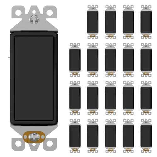 Miniatura 17 de AIDA Paquete de 1 interruptor de luz basculante Decora de 3 vías, interruptores de luz eléctricos con conexión a tierra automática de 15 amperios