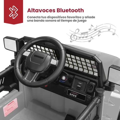 Miniatura 6 de Best Choice Products Camión de juguete para niños de 12 V con control remoto de los padres, suspensión de resorte, luces LED, puerto AUX - Gris Gris