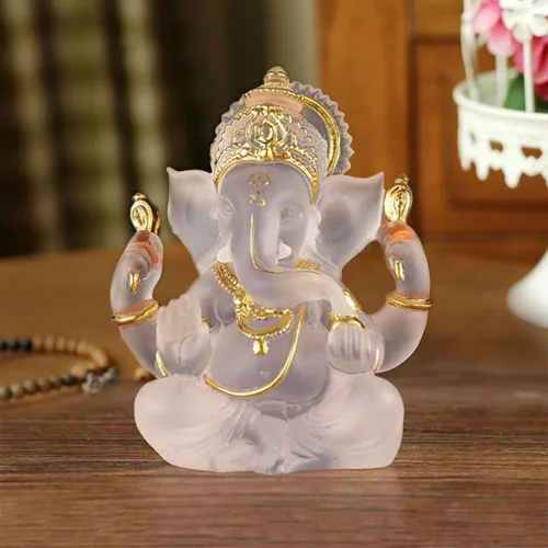 Miniatura 6 de Estatua de Ganesha, estatua de Ganesha, estatua de Buda hindú (blanco)