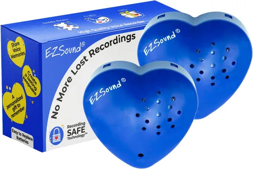Miniatura 8 de EZSound Grabadora de voz para animales de peluche, paquete de 2, caja de voz de 30 segundos para animales de peluche, botón de corazón grabable