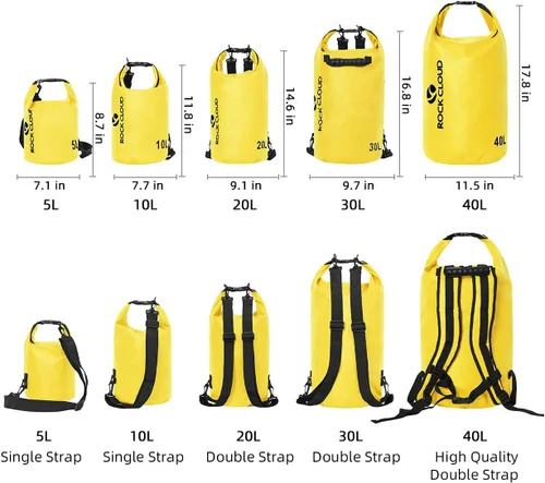 Miniatura 2 de Rock Cloud - Bolsa seca impermeable de 1.32 galones, para kayak, rafting, navegación, playa, surf, natación, canoa, campamento, senderismo, pesca
