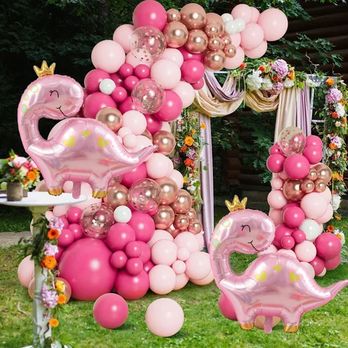 Miniatura 4 de Globos grandes de dinosaurio verdes, 2 piezas de 35 pulgadas, globo de cumpleaños de dinosaurio