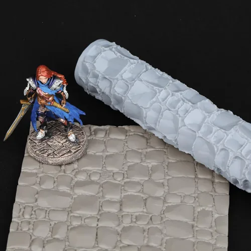 Miniatura 7 de Rodillo de textura única para esculpir arcilla y polímero, juego de mesa perfecto para construir terrenos, juego de mesa S412A ladrillo pequeño