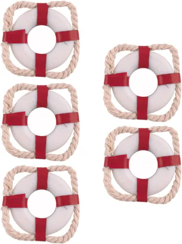 Miniatura 3 de TOYANDONA 15 piezas de casa de muñecas mediterránea modelo de pared, decoración náutica, adorno de boya para anillos, mini hogar, salvavidas