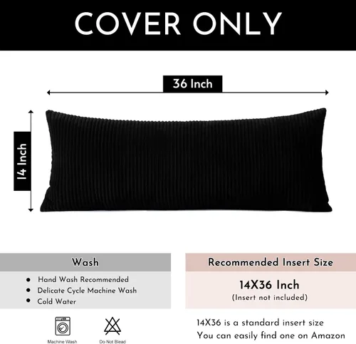 Miniatura 125 de Artscope Fundas de Almohada de Pana a Rayas Acogedoras Súper Suaves Decorativas Cuadradas Fundas de Cojín para Sofá Sillón Dormitorio Decoración
