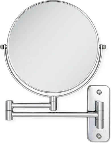 Miniatura 10 de Zadro Espejo de maquillaje para montar en la pared con aumento, espejo plegable de brazo extensible, espejo de tocador para ducha de pared, espejo