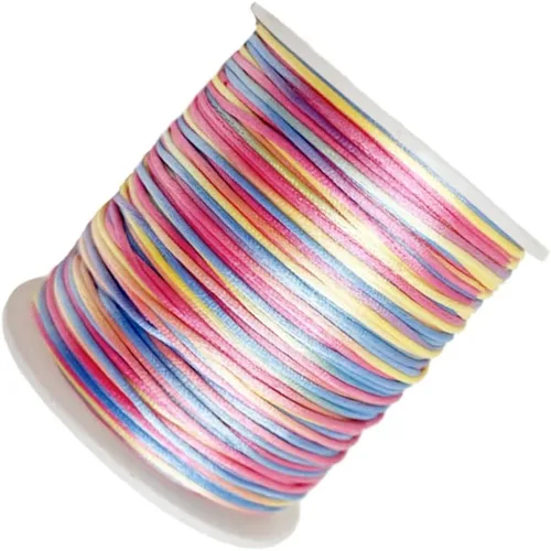 Miniatura 2 de Cordón de nailon teñido de 0.039 pulgadas x 100 yardas, hilo de cuentas para collares de macramé de cola de ratón, pulseras de amistad, fabricación