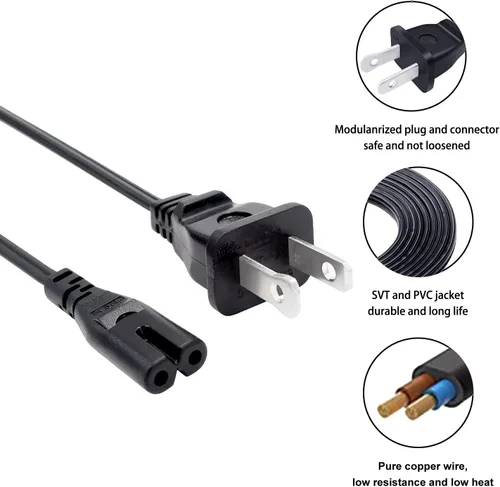 Miniatura 5 de Cable de alimentación de 8 pies para Canon Pixma TS9120 MX922 MG2522 G4210 MG7720 MG6822 MG6821 MG6820 MG5722 MG5721 MG5720 Pixma pro 100 Pro-100