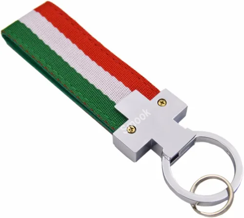 Bandera italiana banda de nailon con interior de cuero llavero correa adorno calcomanía para Ferrari Maserati Lamborghini Porsche