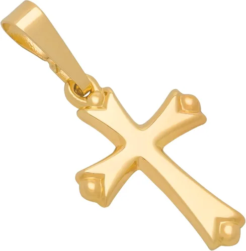 MAZZERI Colgante de cruz de oro de 14 quilates, dijes religiosos de oro hipoalergénico para hombres y mujeres, hecho a mano en los Estados Unidos