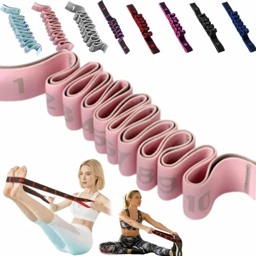 Miniatura 4 de Banda de resistencia de fitness para estiramiento y yoga, bandas de resistencia con asas para brazos, ejercicio de tirador de moda, bandas