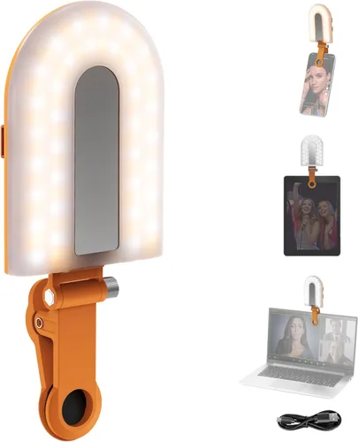 Miniatura 13 de NEEWER Basics NL-60AI - Luz para selfie para teléfono con clip frontal y trasero, 60 LED 2000 mAh recargable CRI95+, 3 modos, iluminación de relleno