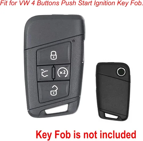 Miniatura 5 de Paquete de 2 fundas protectoras de silicona suave para llavero remoto para VW Volkswagen Tiguan Atlas Jetta Passat Golf Alltrack KR5FS14-US Negro