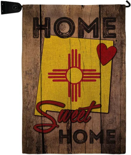 Miniatura 10 de Estado Nuevo México Home Sweet Garden Bandera Set Madera Dowel Regional USA Territorios Americanos República País Particular Área Pequeña Decorativa