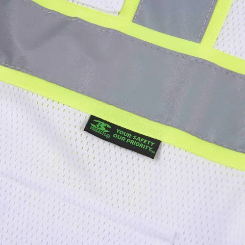 Miniatura 5 de SV2520 - Chaleco de seguridad de malla ultra fresco de lujo, 2 pulgadas reflectante con encuadernación amarilla, cremallera, 9 bolsillos