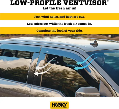 Miniatura 2 de Husky Liners Protectores de lluvia Ventvisor de perfil bajo Compatible con Chevrolet Equinox 2025-2026 Delantero y trasero, 4 piezas Humo