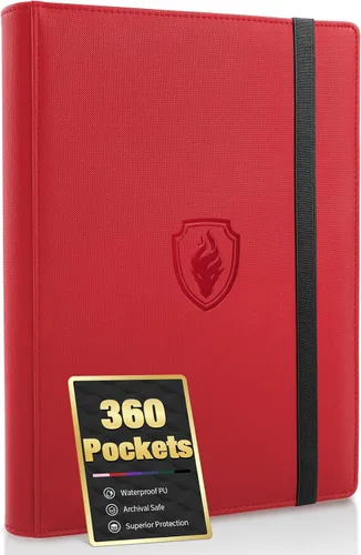 Miniatura 25 de Fabmaker - Carpeta de tarjetas prémium con 9 bolsillos para 360 tarjetas, carpeta de tarjetas coleccionables de poliuretano resistente, álbum