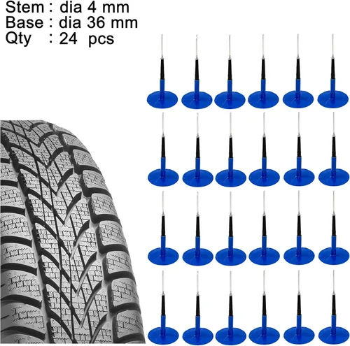 Miniatura 3 de TP-101W Unidad de reparación combinada, tapón de parche de reparación de neumáticos 5/32" x 1" vástago envuelto 24 piezas
