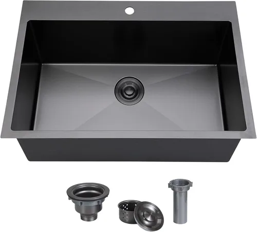 Miniatura 15 de SHACO Fregadero de barra de 15 x 15 pulgadas, fregadero de cocina pequeño de acero inoxidable de 15 pulgadas, fregadero de cocina pequeño de un solo
