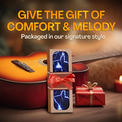 Miniatura 3 de Art Tribute Correa de guitarra para guitarra acústica, eléctrica y bajo, correa clásica ajustable con diseño Lightning con 2 púas + cierres