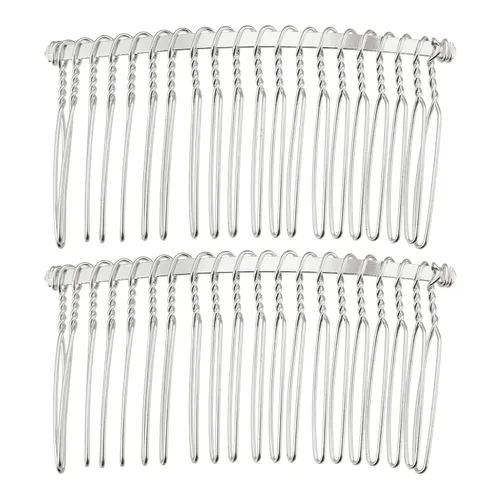 VOCOSTE 2 accesorios antideslizantes para el cabello, metal, tono plateado, 3 pulgadas
