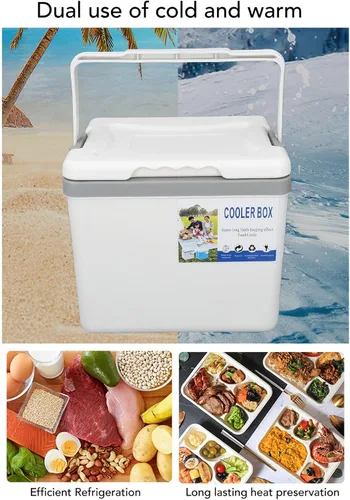 Miniatura 2 de Enfriador aislado, enfriador duro portátil de 6 litros para campamento, portón trasero, playa, picnic, comestibles, almuerzo y más (blanco)