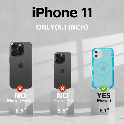 Miniatura 2 de Follaroma Funda para iPhone 11, Compatible con MagSafe, Fundas de Teléfono de Protección Resistente a Prueba de Golpes de Servicio Pesado