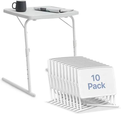 Miniatura 14 de Magshion Bandeja de TV inclinable ajustable de 22 pulgadas, mesa para cena en cama o sofá, cómoda mesa negra plegable con 3 ajustes de ángulo