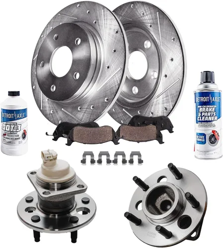 Miniatura 13 de Detroit Axle - 4 rotores de freno para Chevrolet Cruze Volt Orlando Verano, rotores de freno de disco perforados y ranurados de repuesto : rotor