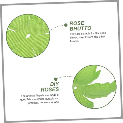 Miniatura 9 de EXCEART 50 sépalos de tela de cálices de rosas artificiales para manualidades, accesorios florales hechos a mano para ramos de boda, ramilletes