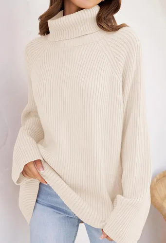 Miniatura 2 de ZESICA Women's 2024 Winter Sweaters Oversized Turtleneck Long Sleeve Chunky Knitted Pullover Sweater Jumper Tops
