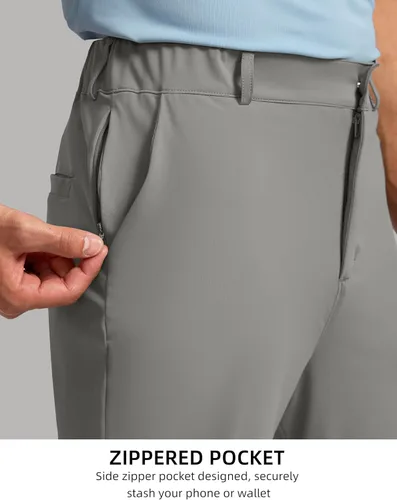 Miniatura 4 de Soothfeel Pantalones de golf para hombre con 5 bolsillos, ajustados, elásticos, casuales, de viaje, pantalones de trabajo para hombre