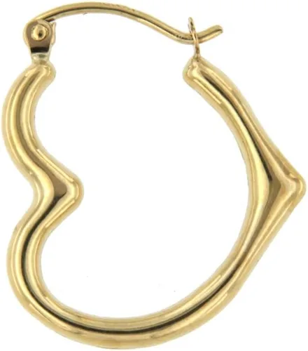 Miniatura 2 de Aretes de aro en forma de corazón de oro de 14 quilates (0.079 in de grosor), 0.630-0.787 in.