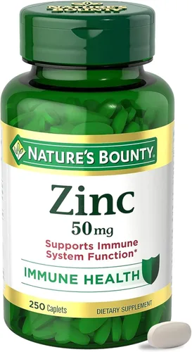 Nature's Bounty Comprimidos de zinc, 50 mg, suplemento para apoyo inmunitario y antioxidante, promueve la salud de la piel, 250 comprimidos
