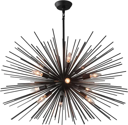 Miniatura 12 de Candelabros Sputnik modernos dorados de 20 pulgadas, lámpara de techo semiempotrada de 4 luces de mediados de siglo, candelabros satélite Starburst