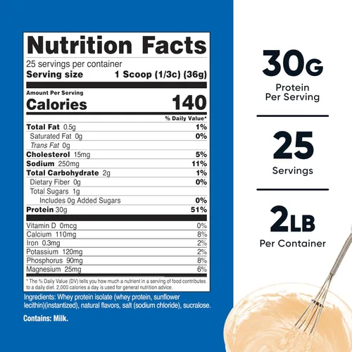 Miniatura 2 de Nutricost Polvo aislado de proteína de suero (masa de pastel, 2 libras)