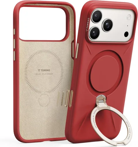 Miniatura 12 de TORRAS Funda de silicona líquida para iPhone 16 Pro con anillo magnético giratorio de 360 grados y control de cámara, compatible con MagSafe, Funda