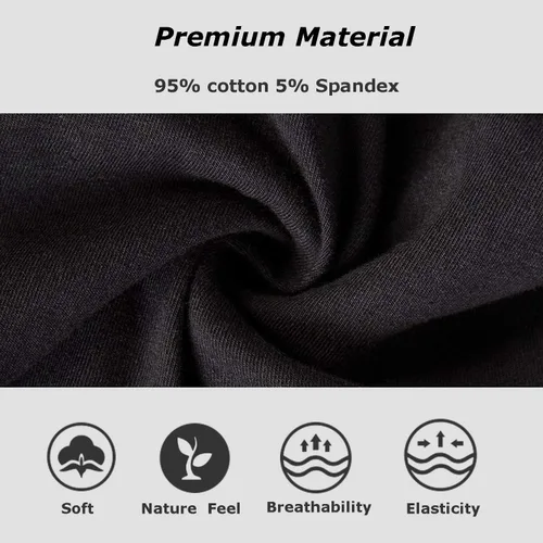 Miniatura 4 de Robesbon Calzoncillos tipo bóxer de algodón transpirable para hombre, paquete de ropa interior elástica suave