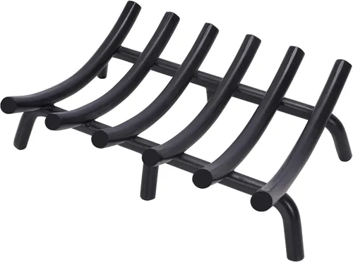 Miniatura 8 de Rejilla para chimenea de acero sólido redondo de 14 pulgadas, barra de 3/4" - Soporte resistente de hierro fundido forjado para interiores