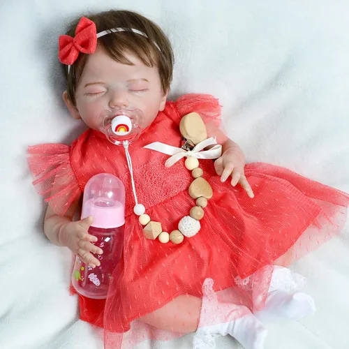 Miniatura 3 de SCOM Muñecas Bebé Reborn Niña de 20 Pulgadas, Recién Nacida Realista, Muñecas Bebé Durmiendo Niña, con Cuerpo de Tela Suave con Peso, Extremidades