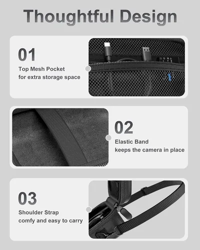 Miniatura 5 de ProCase Funda rígida para cámara digital 4K para VJIANGER, JGIPL, Duluvulu, Zostuic, Oiadek, Lecnippy, accesorios de cámara NIKICAM, bolsa